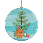 Teddy Bear Hamster Merry Christmas Ceramic Ornament