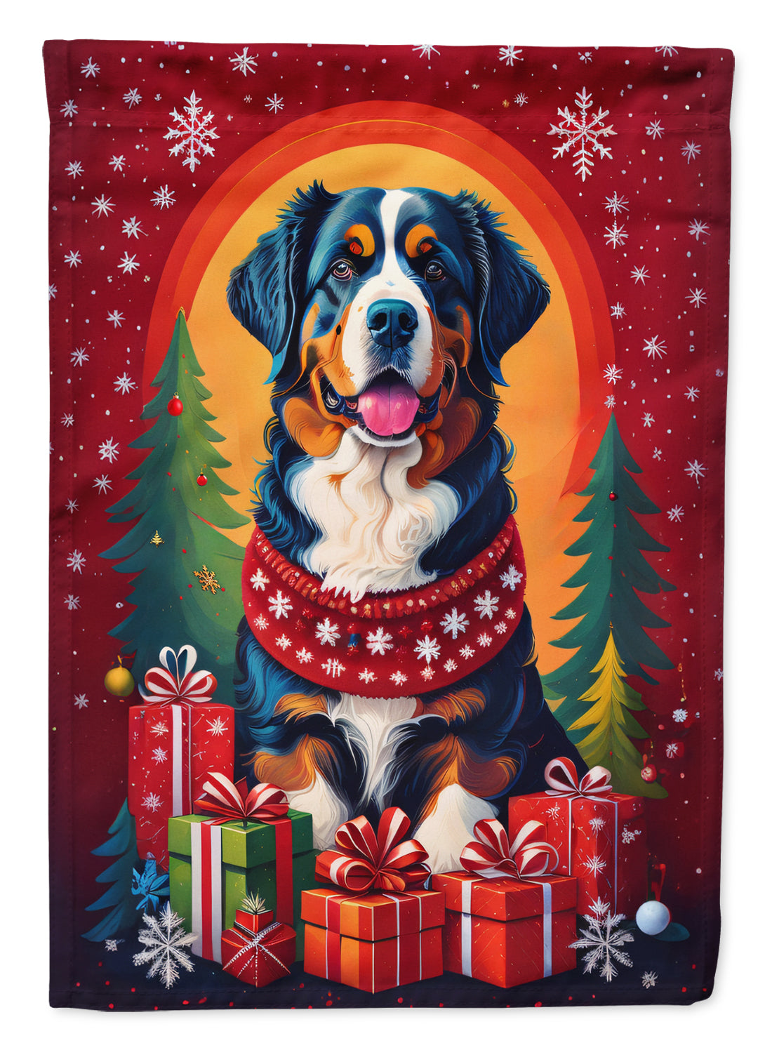 Bernese Mountain Dog Holiday Christmas Garden Flag