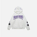 Harajuku Y2K Star Letters Hooded Zip-Up Sweatshirt | Streetwear