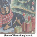 Rottweiler Cozy Christmas Glass Cutting Board