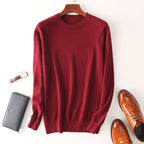 Men's Plus Size Slimming Round Neck Business Sweater