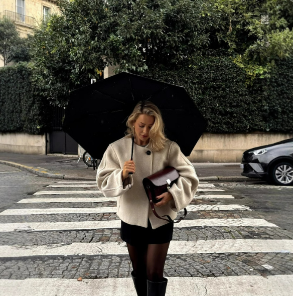 Solid Color One-Button Woolen Jacket