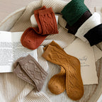 Classic Dark Floral Japanese Wool Socks for Ladies
