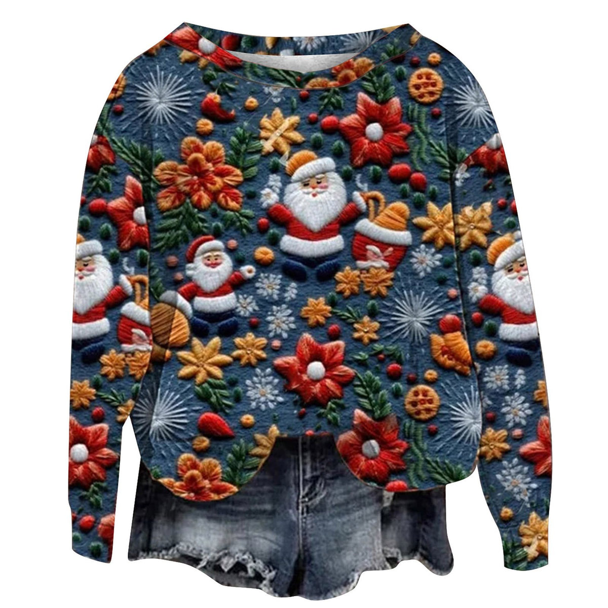 Christmas Street Fashion Round-neck Shirt Top