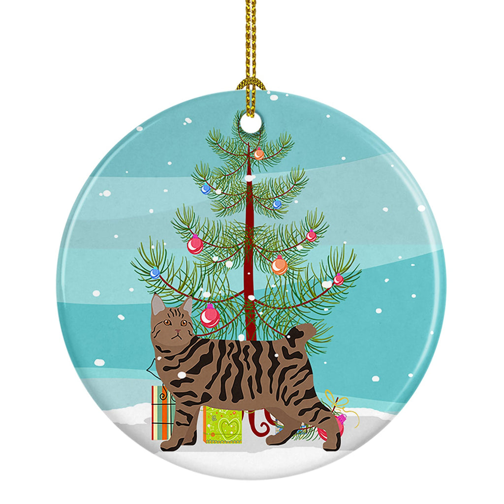 Pixie Bob Cat Christmas Ceramic Ornament