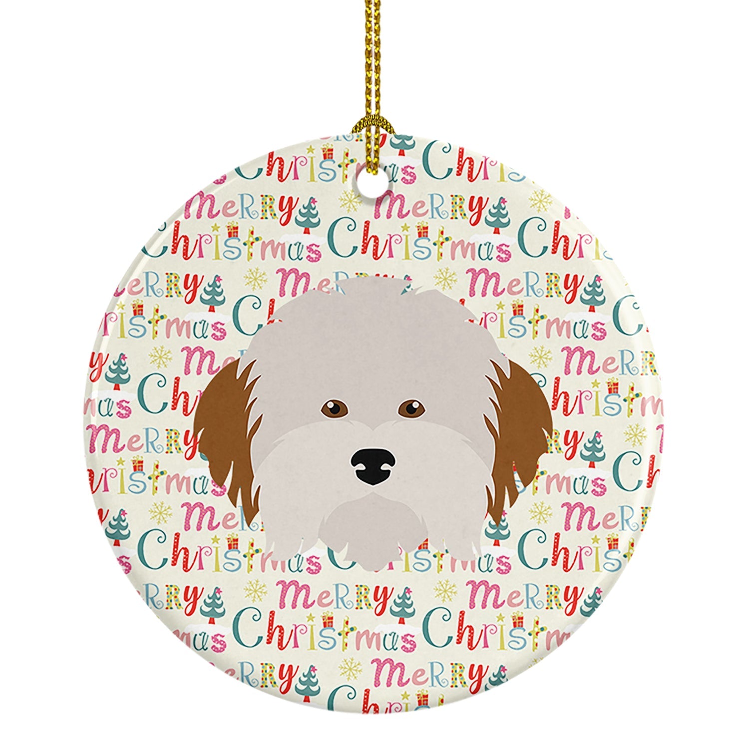 Havanese Dog Merry Christmas Ceramic Ornament