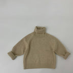Thick Needle Solid Color Turtleneck Sweater for Kids