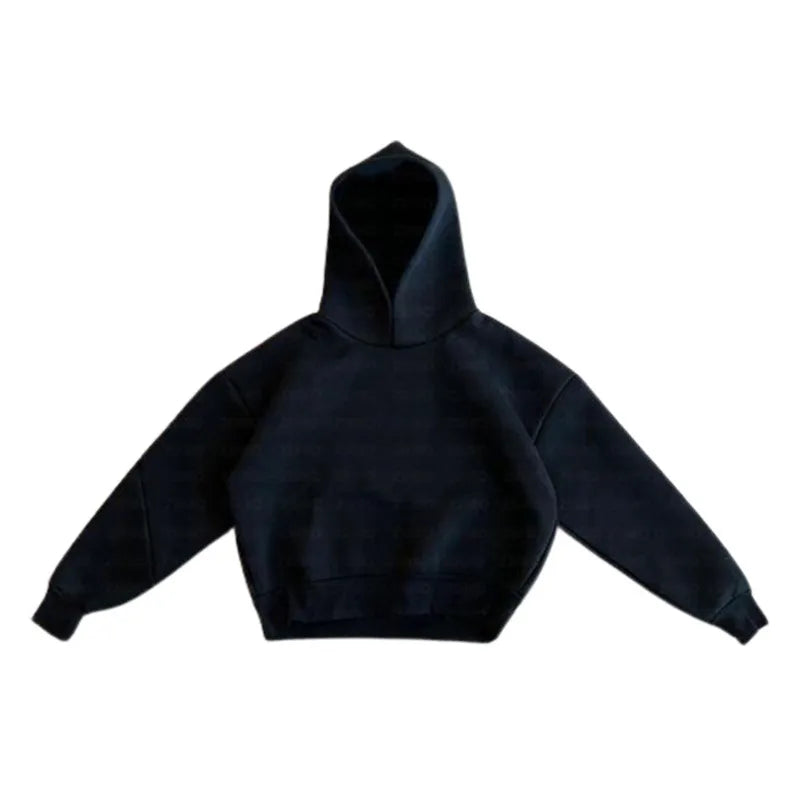 Relaxed Fit Solid Color Hoodie & Trousers Set | Streetwear
