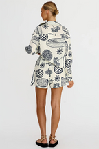 Fruit Print Shorts & Cardigan Set