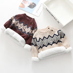 Thick Retro Knitted Velvet Sweater for Kids