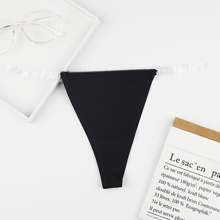 Women's Seamless Ice Silk Thong Briefs for Daily Wear