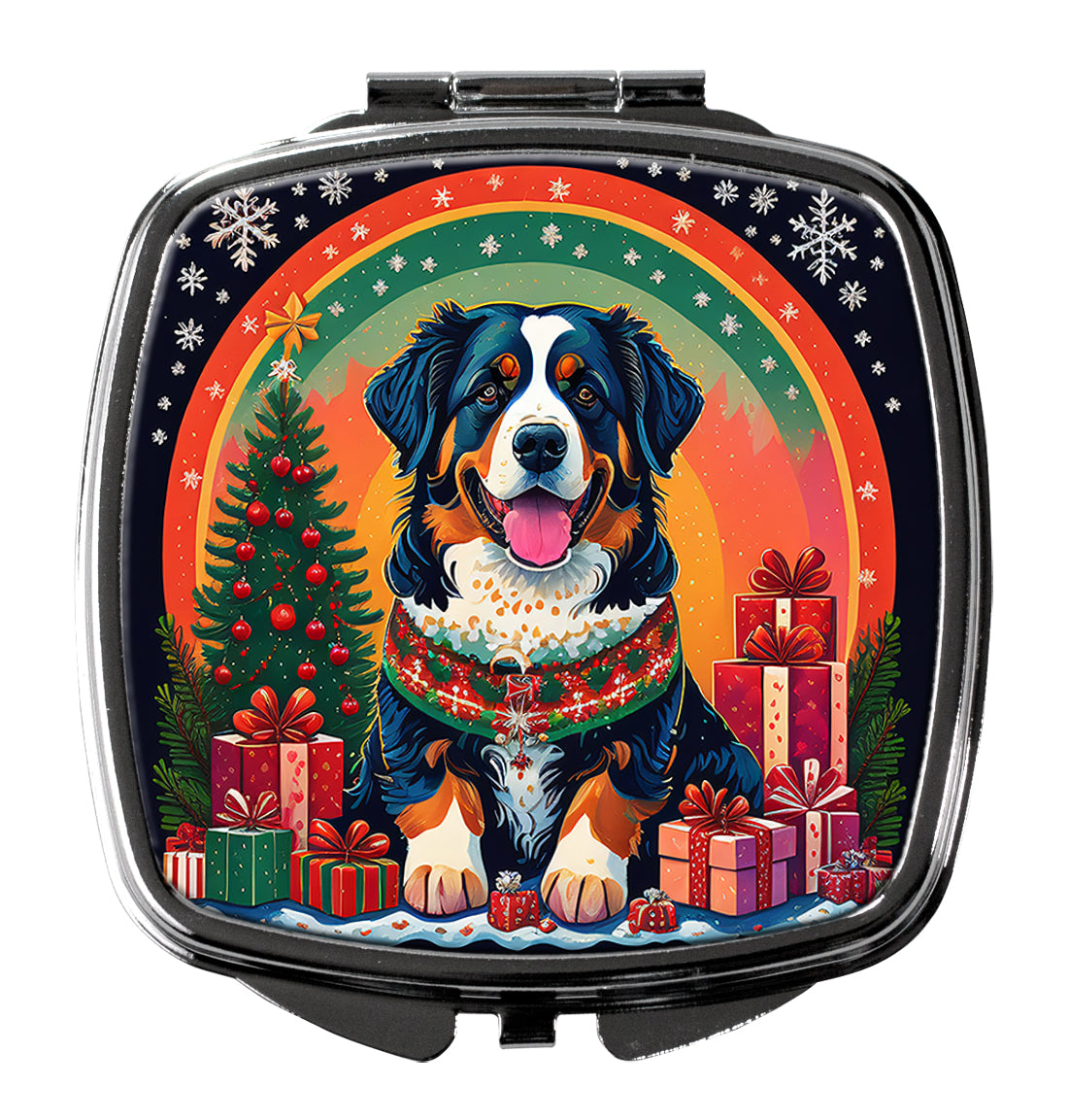 Bernese Mountain Dog Christmas Compact Mirror