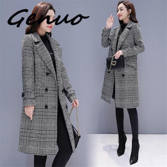 Wool Blend Winter Women's Trench Coat - Casual Cardigan