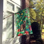 Havana Brown Cat By the Christmas Tree House Flag