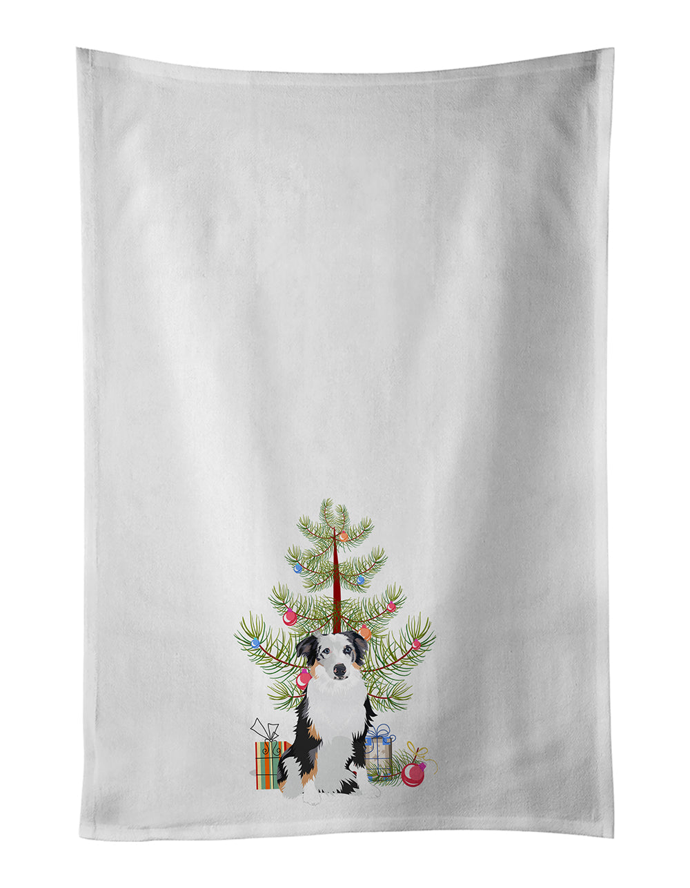 Australian Shepherd Blue Merle #1 Christmas Kitchen Towel Set of 2