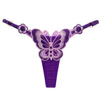 Blurred Butterfly Color Embroidered Adjustable Thong
