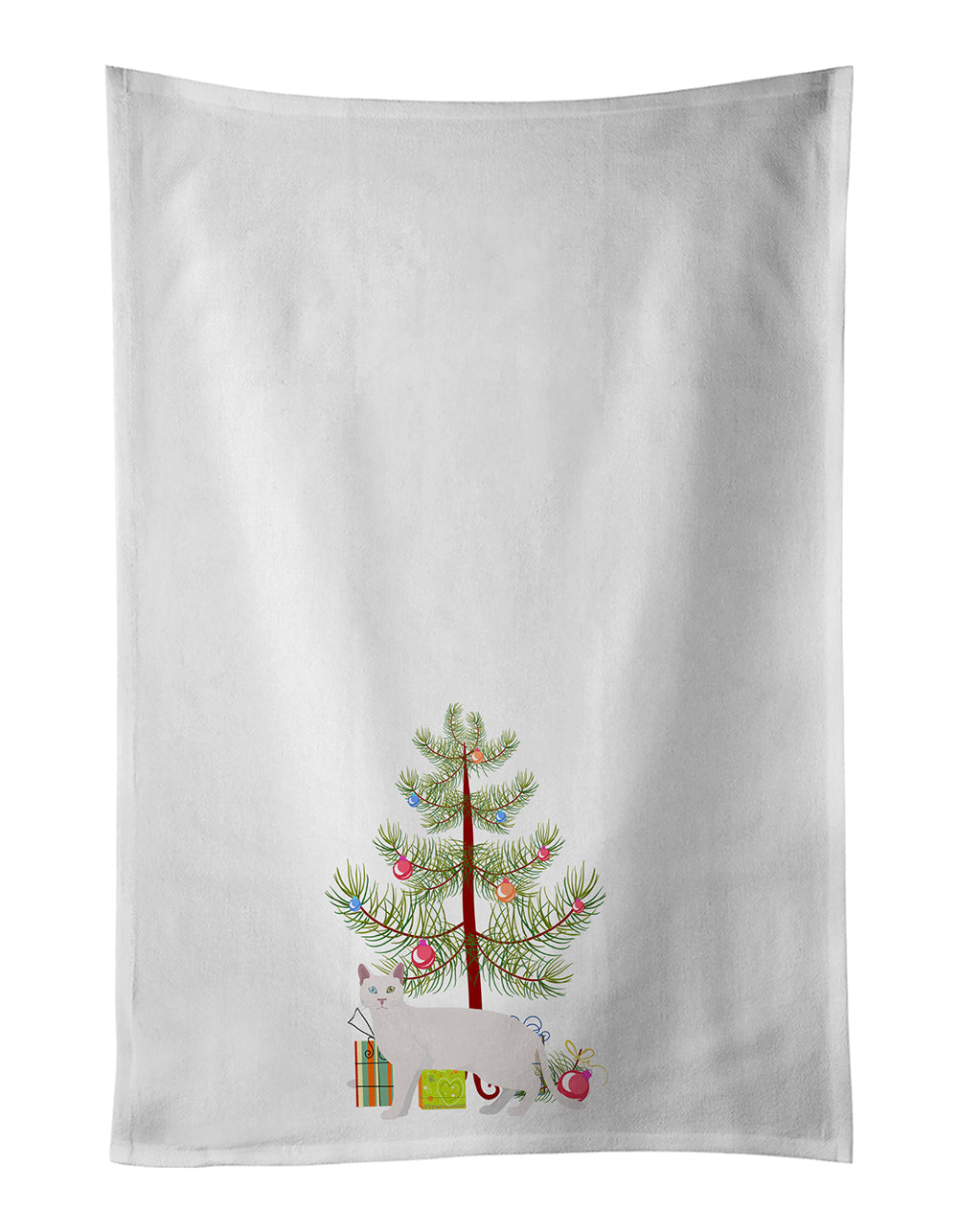 Khao Manee Cat Christmas Kitchen Towel Set of 2