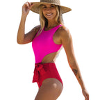 Lorraine 2022 Women's Color Block One-Piece Bikini