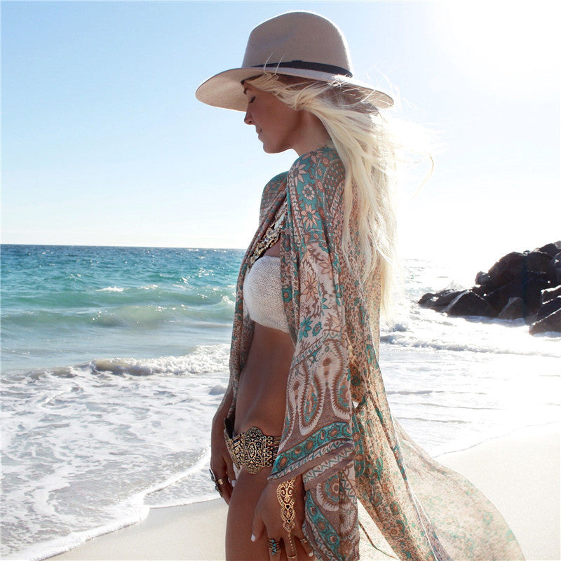 Plus Size Chiffon Beach Cover-Up Dress for Women