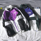 Hip Hop Patchwork Windbreaker Jacket for Men and Women