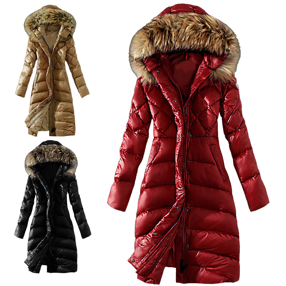 New Style Slim Down Coat with Large Faux Fur Collar