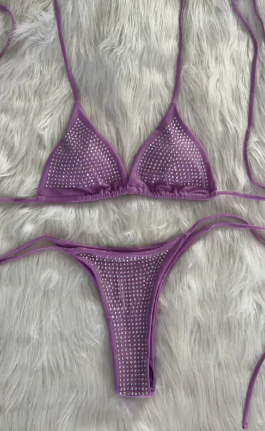 Sparkle Lace-Up Bikini Set
