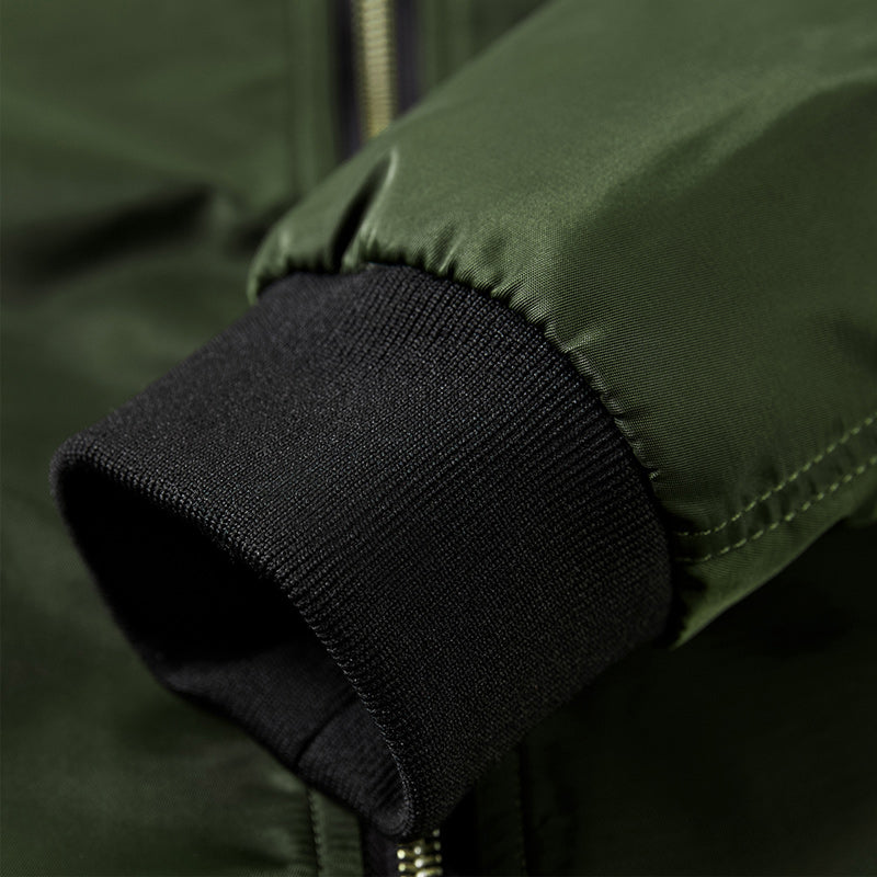 Men's Solid Color Slim Fit Pilot Jacket