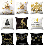 Nordic Style Gold Foil Christmas Cushion Cover Set