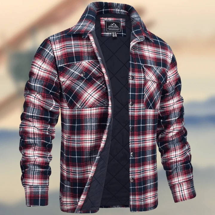 Long Sleeve Thick Checks Men's Jacket