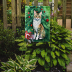 Oregon Rex Cat By the Christmas Tree Garden Flag