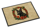 Australian Kelpie Christmas Flowers Doormat