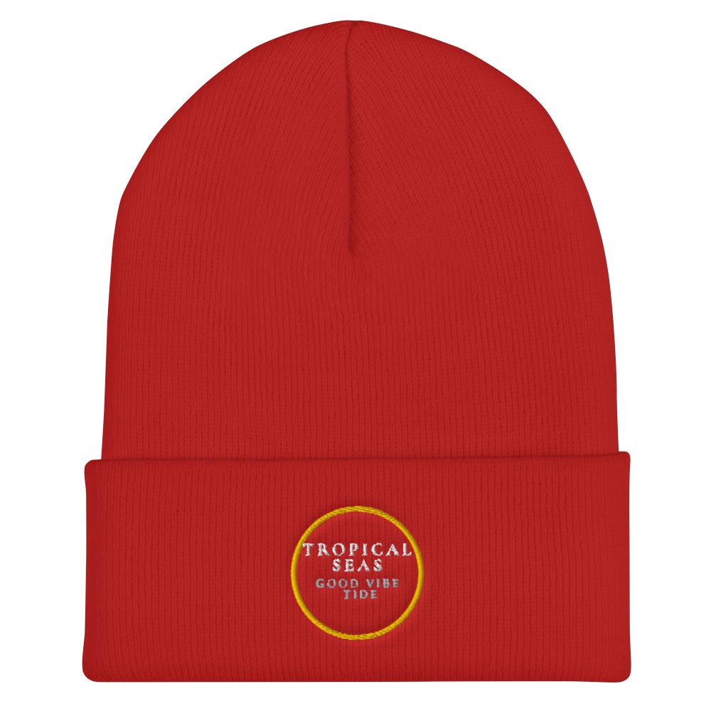 Tropical Seas Cuffed Beanie | Embroidered Cap