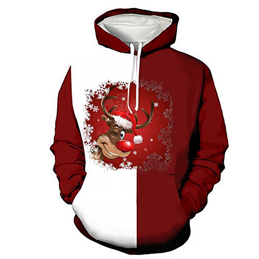 Color Block Hooded Plus Velvet Padded Sweatshirt | Streetwear
