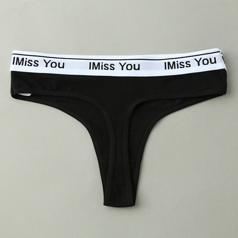 Breathable Cotton Low Waist Thong for Women