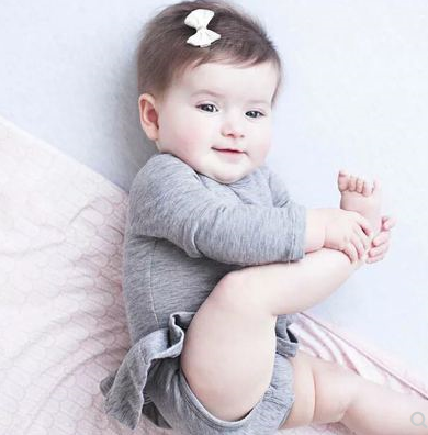 INS Baby Cotton Long Sleeve Bodysuit with Skirt