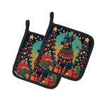 Doberman Pinscher Christmas Pair of Pot Holders
