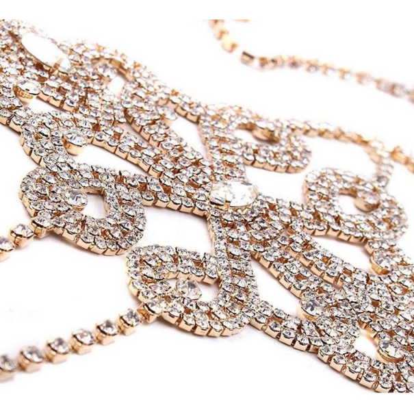 Women's Rhinestone Body Chain Bra Harness