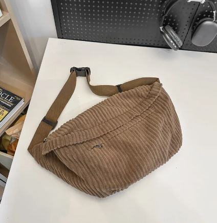 Corduroy Unisex Shoulder Crossbody Bag