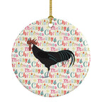 Minorca Ctalalan Chicken Christmas Ceramic Ornament