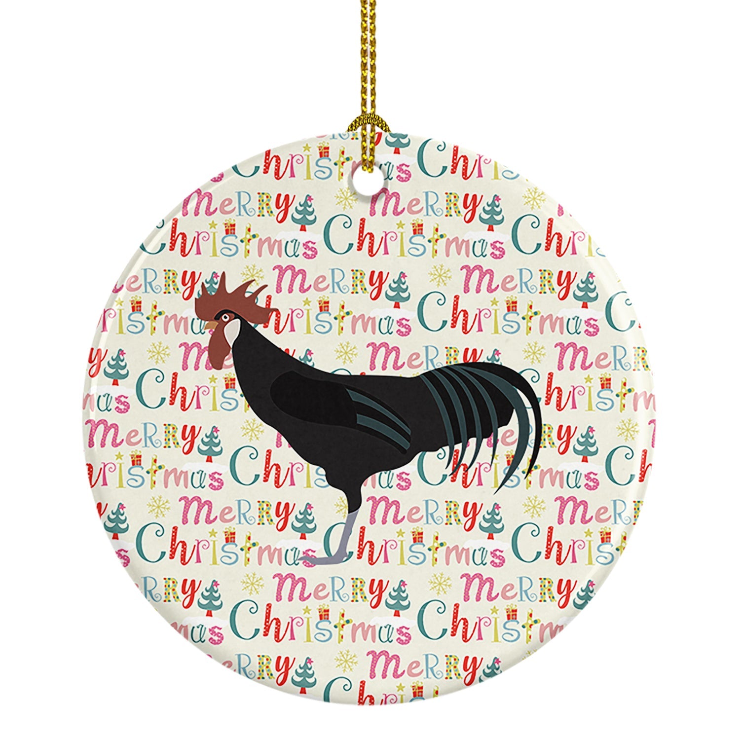 Minorca Ctalalan Chicken Christmas Ceramic Ornament