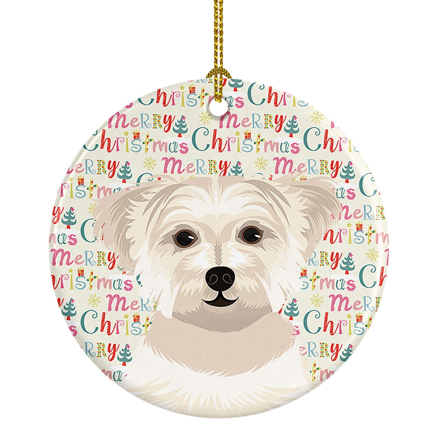 Shih-Tzu Gold #6 Christmas Ceramic Ornament