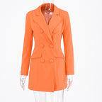 Solid Color Long Trench Coat for Women