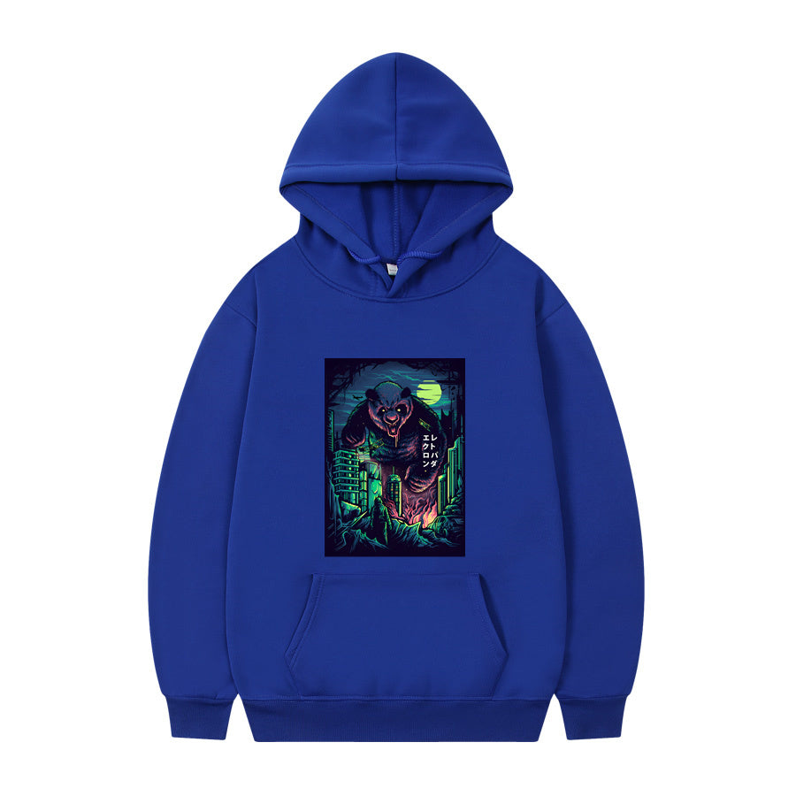 Men's Oversized Anime Monster Print Hoodie - Casual Pullover | Streetwear
