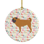 Pug Merry Christmas Ceramic Ornament