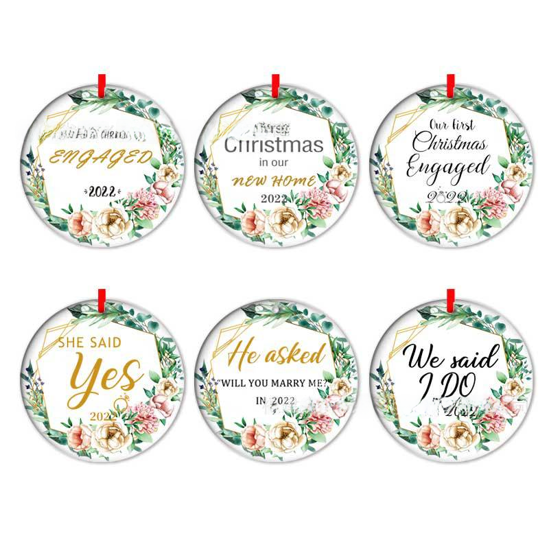 Double-Sided Printed Ceramic Christmas Bauble Ornament