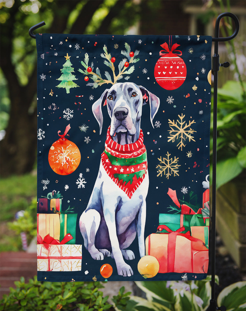 Great Dane Christmas Garden Flag