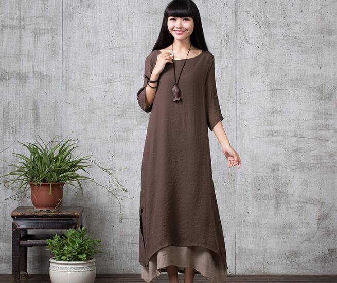 Loose Knitted Cotton Maternity Dress for Autumn Fashion