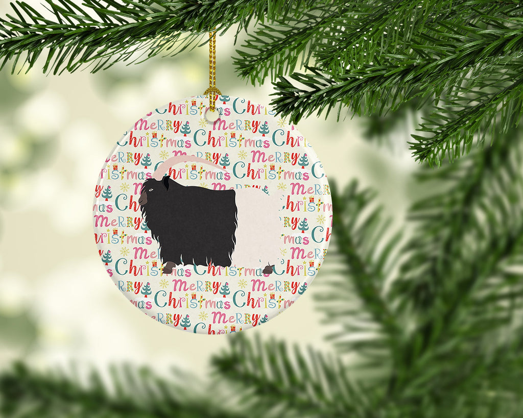 Welsh Black-Necked Goat Christmas Ceramic Ornament