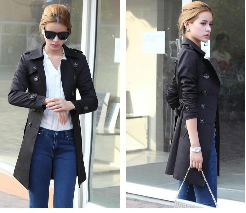 Double-Breasted Trench Coat for Women in Spring/Autumn