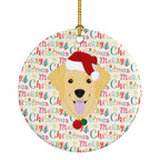 Golden Retriever Merry Christmas Ceramic Ornament